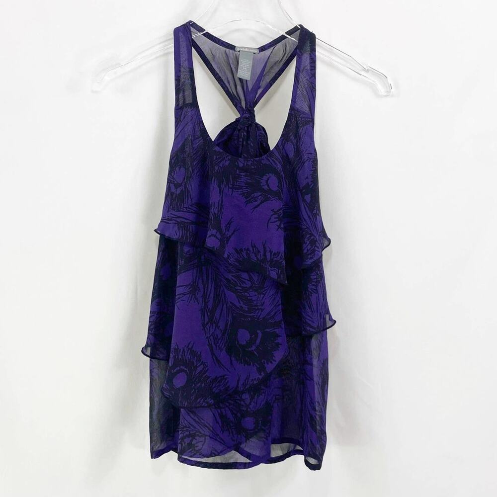 CHARLOTTE RUSSE Floral Tiered Racerback Tank Blouse